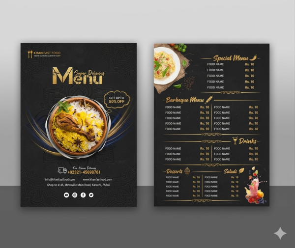  Laminated Menus